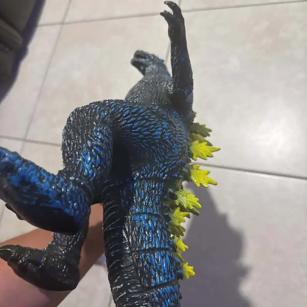 Vintage Godzilla Action Figure Toy Statue Black Blue Scales Y2K Style